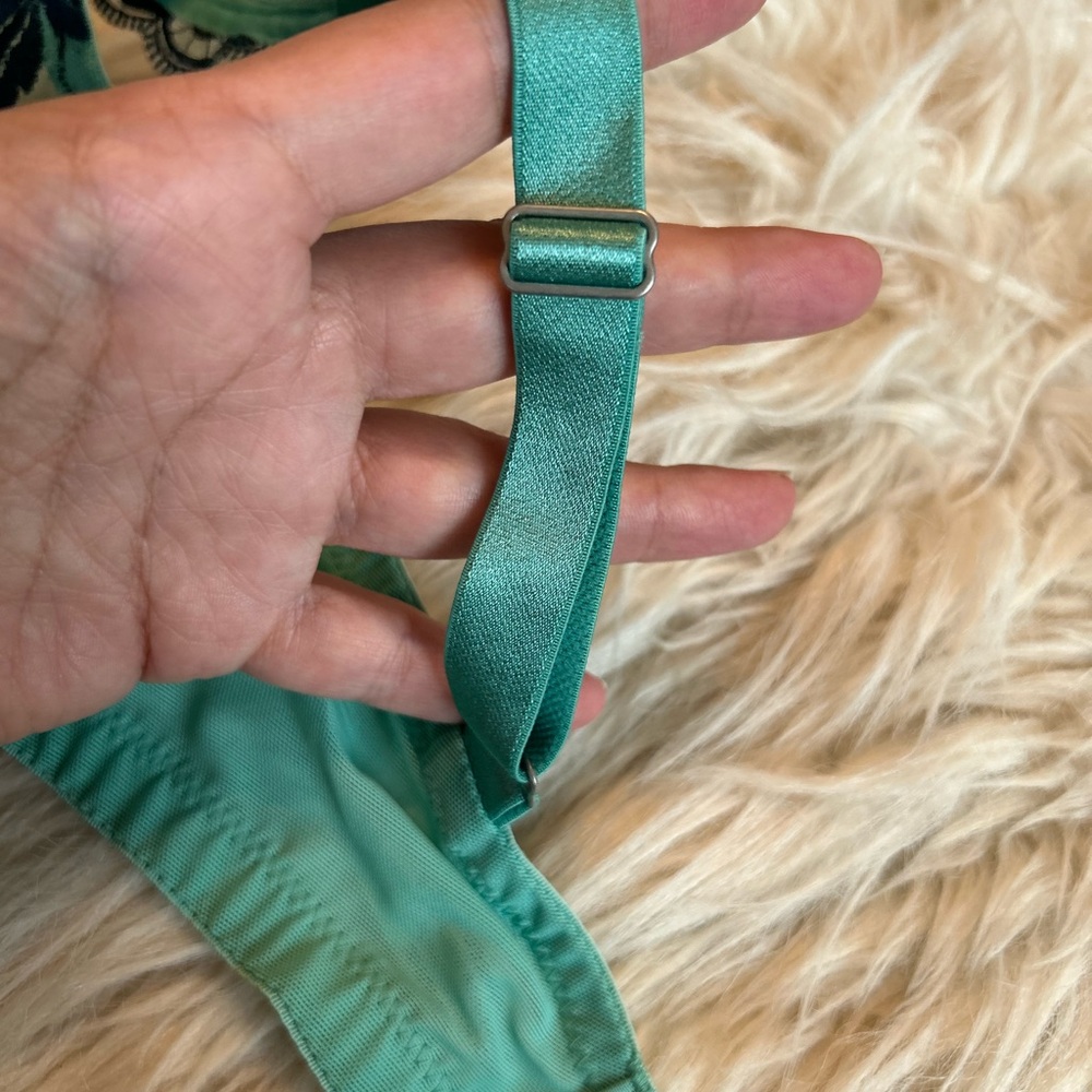 NWOT Soma Sensuous Lace Unlined Bra with Underwire, Wasabi/Poseidon, Size 38D - Picture 8 of 11